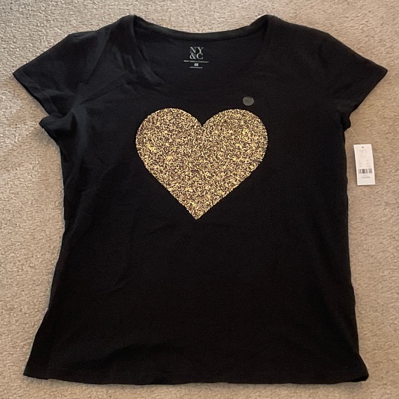 Tops - size XL, bust up to 44” inches, heart of gold sequin shirt, new condition